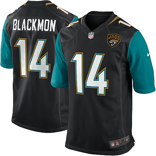 Men's Game Justin Blackmon Nike Jersey Black Alternate - #14 NFL Jacksonville Jaguars